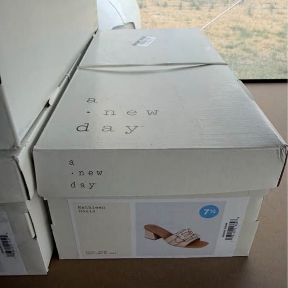 A New Day Kathleen Rhinestone Buckle Heeled Mules - Picture 8 of 10